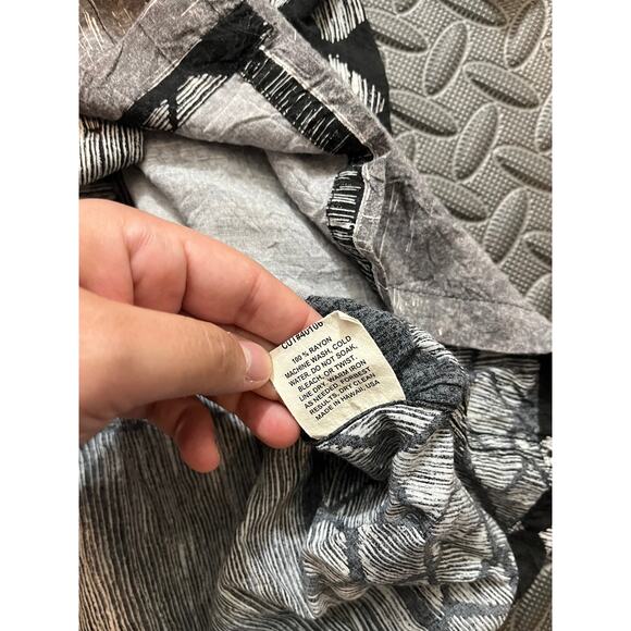 Vintage Jams World Rayon Shirt Geometric Black White Retro Surf‎ Mens Size Med - Picture 7 of 13